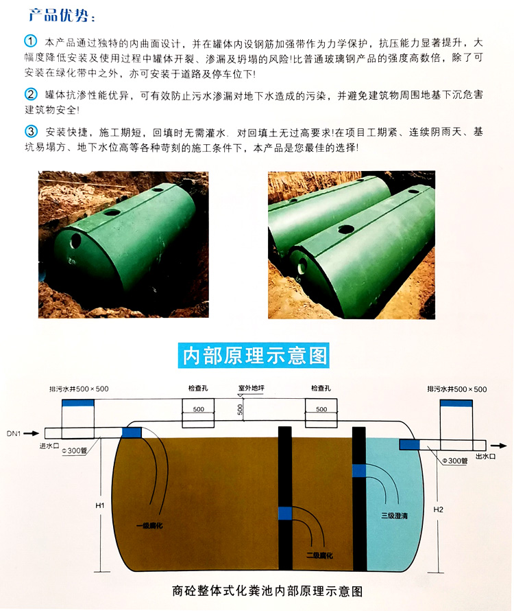 洪山玻璃钢化粪池